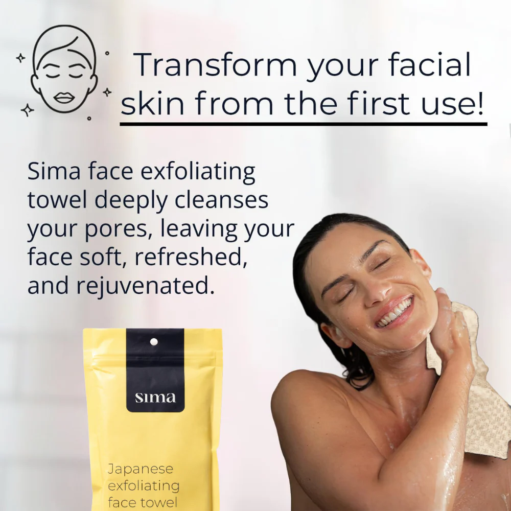 Sima Face Exfoliating Towel for Sensitive Skin – Nude Color - Image 3